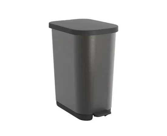 Waste bin with pedal Rotho RIBO dark gray 35 l