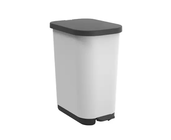 Waste bin with pedal Rotho RIBO white 35 l
