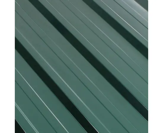 Corrugated board trapeze 1140x2000x0.45 mm 2.28 m² green
