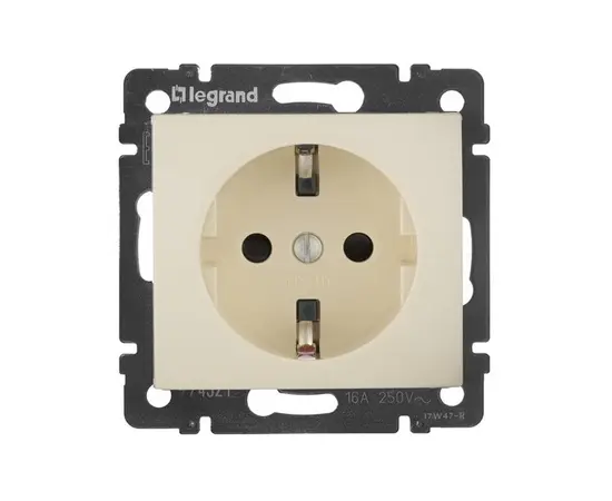 Socket no frame with grounding,with protection Strokes,ivory LEGRAND