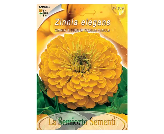 Семена циннии Zinnia a Fior di Dahlia GIALLA