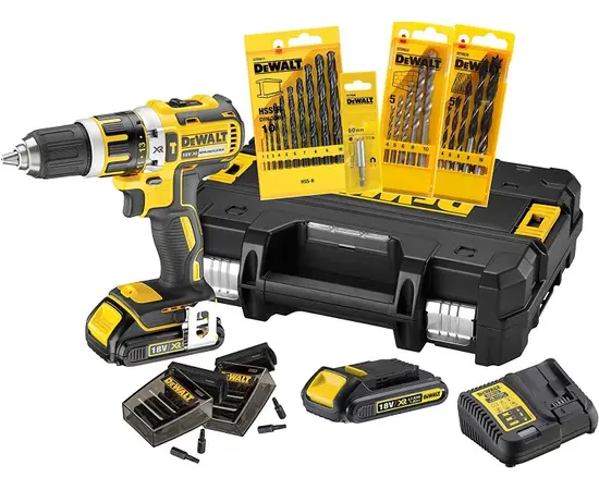 Cordless impact drill-screwdriver brushless DeWalt DCK795S2T-QW 18V + set of accessories