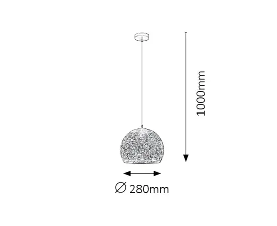 Hanger Rabalux MANORCA 1 E27 Ø280 h1000 black 2276
