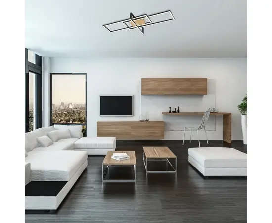 ჭაღი Rabalux ASHTON LED 35W 3000K 1800Lm შავი 6814