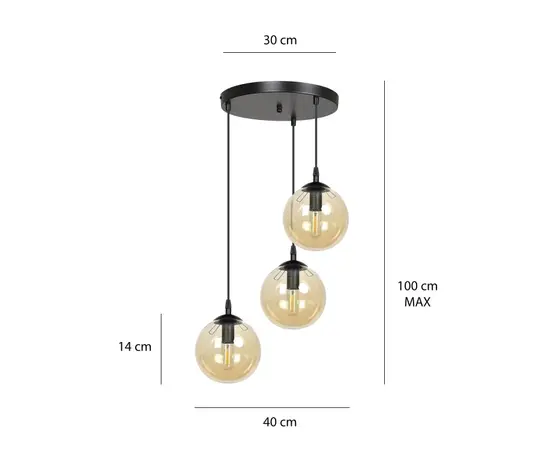 Hanger EMIBIG Cosmo Premium 3 E14 3x MAX 40W black honey