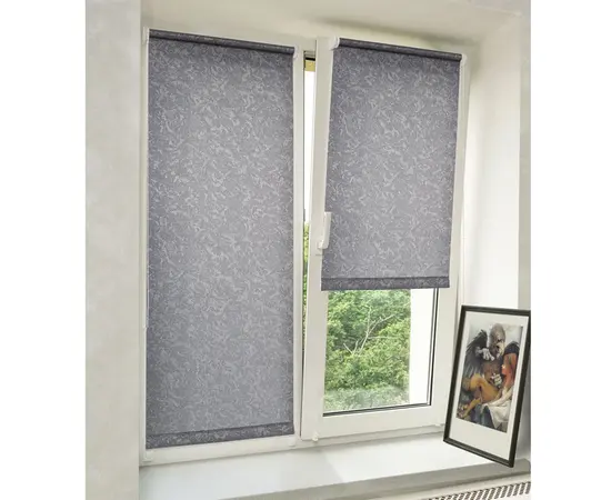 Roller shade dark grey Delfa СРШ-01МЭ-29508 77(73)/160 cm
