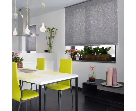 Roller shade dark grey Delfa СРШ-01МЭ-29508 77(73)/160 cm