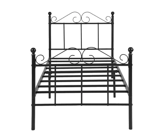 Кровать металлическая черная 197x91.5x96 см