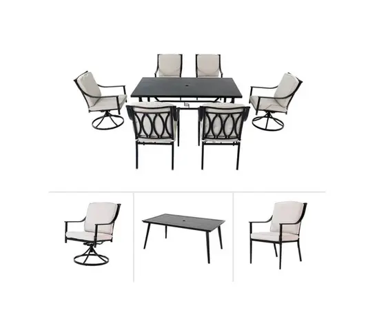 Комплект садовой мебели стол 173x102x75 см 6 стульев 60x62x91 см JM-PS-T726