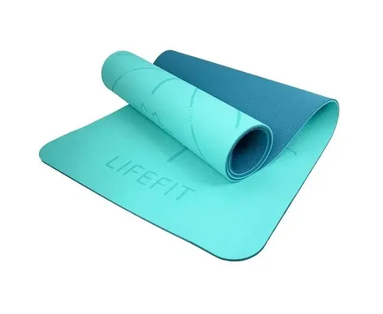 ხალიჩა იოგის LifeFit Relax Duo 183x58x0.6 სმ ფირუზისფერი