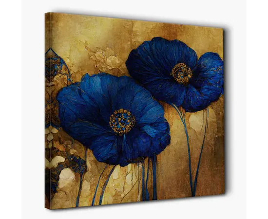 Картина на холсте Styler ST674 BLUE POPP SILVER 60X60