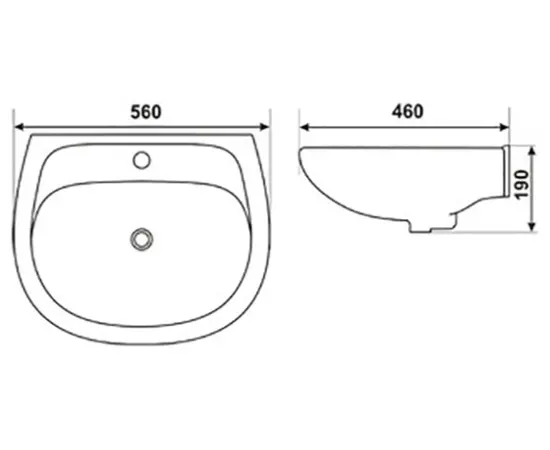 Wash basin Dniprokeramika «Астра-55»