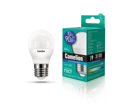 შუქდიოდური ნათურა Camelion 10W G45 Е27 6500K