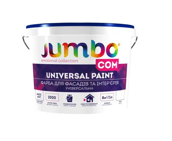 Universal paint for facades and interiors JUMBO Com white 15 l