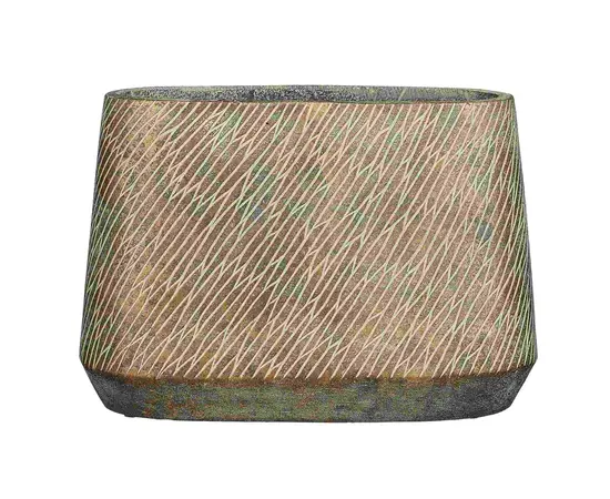 ქოთანი კერამიკული Camino pot oval d. brown - l42xw20xh30cm