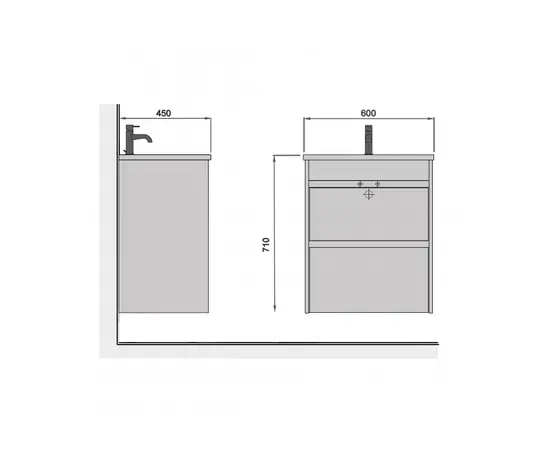 Bathroom furniture with washbasin Polo Loft 60-U grey/white Cosmo 60 cm