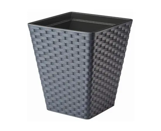 Горшок пластиковы для цветов FORM PLASTIC Rattana square 3860-014 Ø30 антрацит