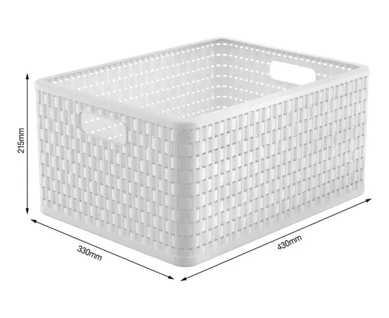 Basket Rotho A4 plus 28l COUNTRY white