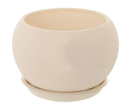 Flower Pot-Sphere Ceramic Silk Beige 1,4l