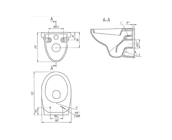 Wall hung toilet white Cersanit MZ-DELFI-PL
