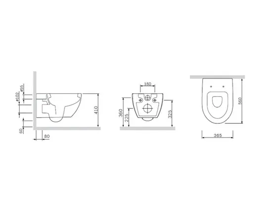 Wall hung toilet  AM.PM Awe C111738SC with microlift seat