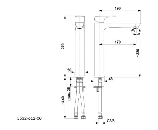 Washbasin faucet KFA Mokait black