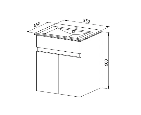 Hanging cabinet with washbasin Martat Mona 55