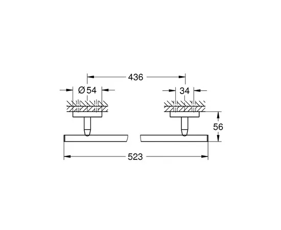 Штанга для полотенец GROHE 52см Bau Cosmopolitan 40459001