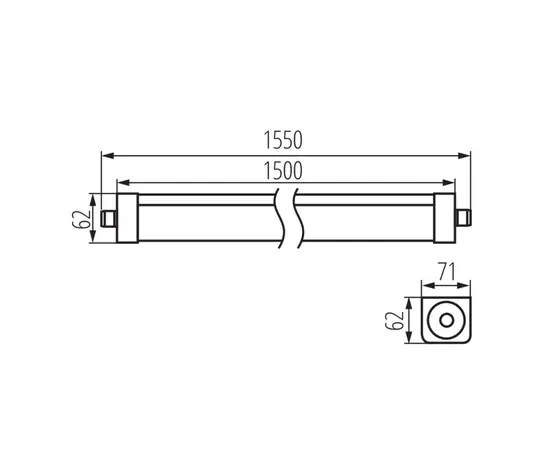 სანათი LED Kanlux 90W 4000K 12000Lm 1500мм IP65