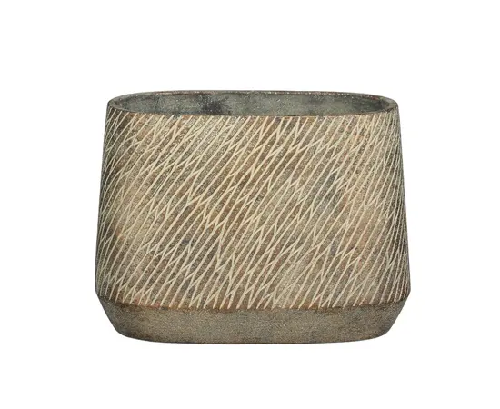 ქოთანი კერამიკული Camino pot oval d. brown - l28xw16xh21cm