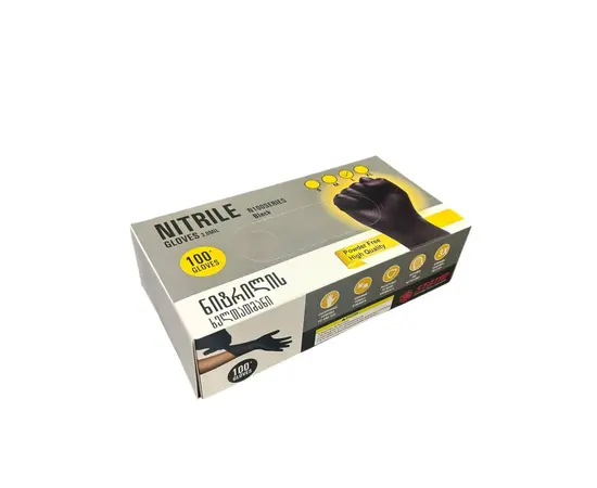ხელთათმანი ერთჯერადი NITRILE Black  L