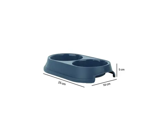 Двухсекционная миска для животных PLAST ART 0,25 + 0,25 л