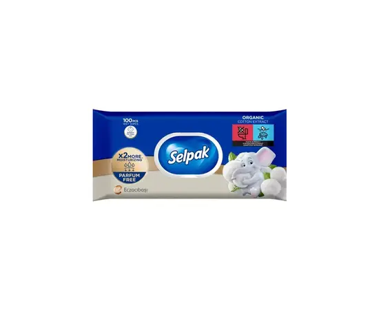 სველი ხელსახოცი ბამბის ექსტრაქტით Selpak 100 ც