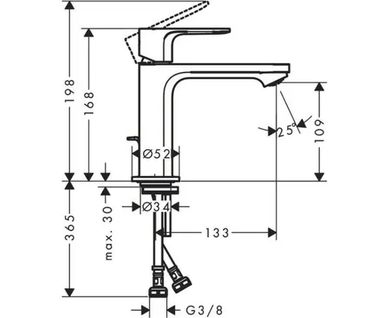 ხელსაბნის შემრევი Hansgrohe 72517670