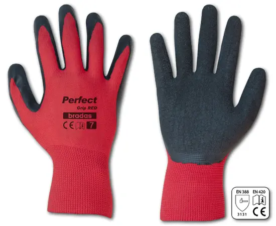 ხელთათმანი PERFECT GRIP RED ლატექსი, 11, BRADAS  RWPGRD11