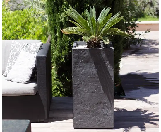 Горшок пластиковый EDA Plastiques CARRE HAUT VOLCANIA'UP 29,5 X 29,5 X 49,5см 36л