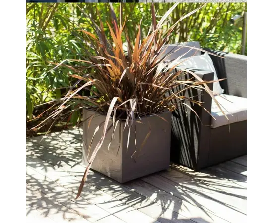Пластиковый горшок EDA Plastiques POT CARRE VOLCANIA DECOR PIERRE 39,5x39,5x43,5см 31л
