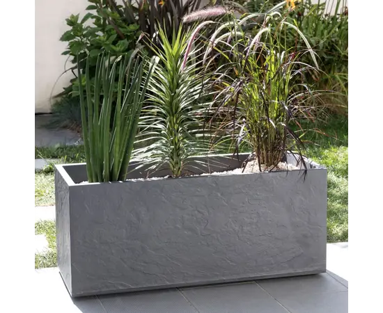 Горшок пластиковый EDA Plastiques JARDINIERE VOLCANIA DECOR PIERRE 99,5 X 39,5 X 43,5см 98л