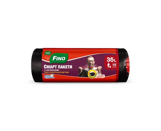 Пакеты для мусора с затяжками Fino 35л/15шт