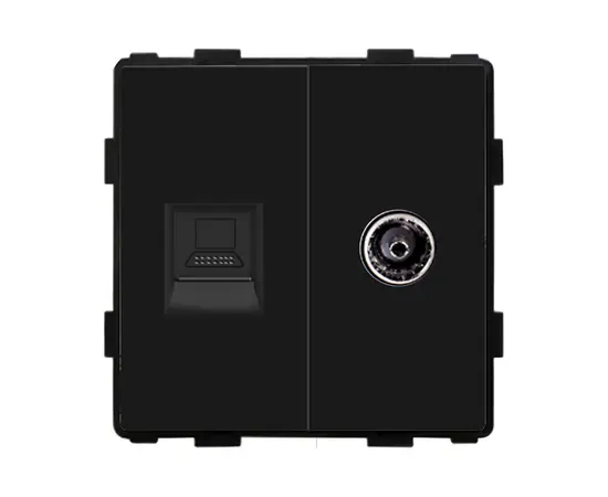 როზეტი ჩარჩოს გარეშე Socket Style 2 Internet CAT6 RJ45 TV შავი