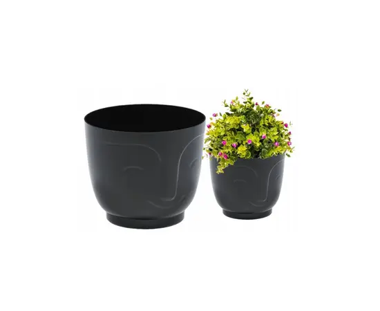 Flower pot Lamela ATENA 165 cover - black 2,2L