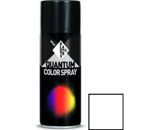 საღებავი აეროზოლური Elastotet Quantum Color Spray Ral 9016 Traffic White Gloss 400 მლ თეთრი