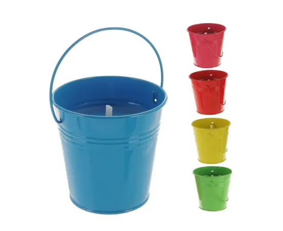 Insect repellent candle CANDLE IN METAL BUCKET 5ASS CL