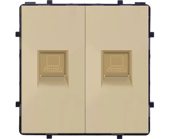 როზეტი Socket Internet 2 RJ45 ოქროსფერი