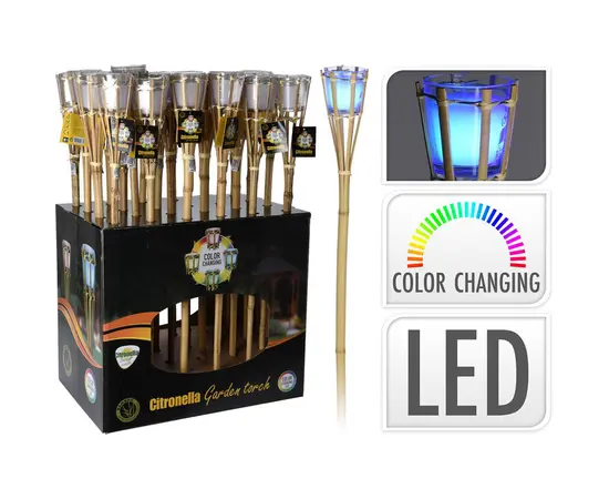 Bamboo garden torch GARDEN TORCH BAMBOO WITH LED