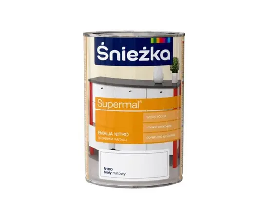 Enamel nitro white matte Śnieżka 0.8 l