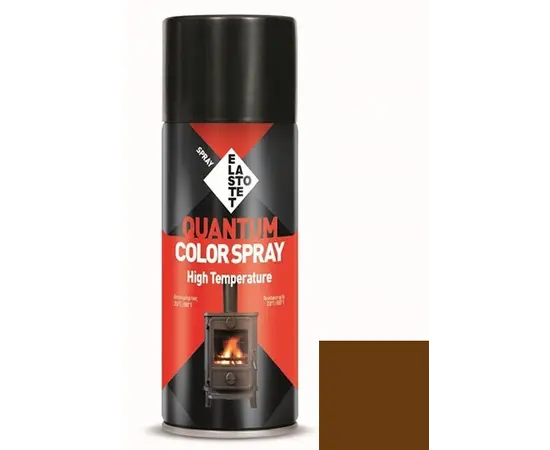 საღებავი სპრეი ცეცხლგამძლე Elastotet Quantum Color Spray High Temperature ყავისფერი 400 მლ