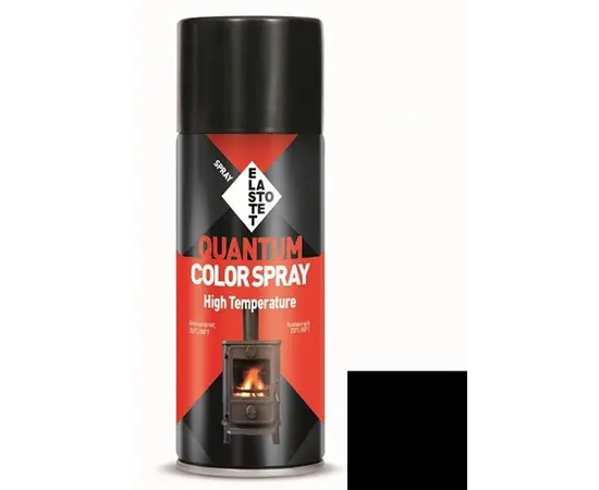 საღებავი სპრეი ცეცხლგამძლე Elastotet Quantum Color Spray High Temperature შავი 400 მლ