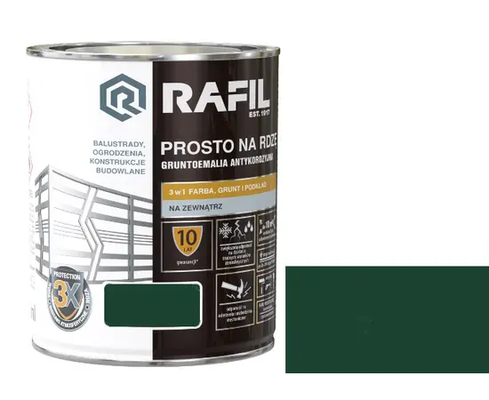 Enamel for rust Sniezka Rafil glossy green 2.5 l