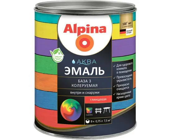 Acrylic enamel Alpina Aqua tinted glossy 0.85 l